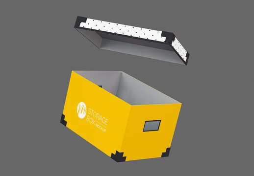 Floating Open Storage Box Mockup