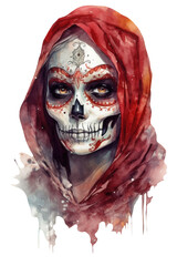 santa muerte makeup, generative ai