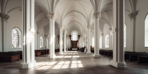 Fototapeta na wymiar interior of church, Church, generative Ai 