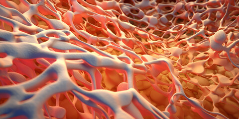 Microscopic view of bone fibre, Osteoporosis Medication Improves Bone Health in ADT-Treated Prostate Cancer, generative Ai

 - obrazy, fototapety, plakaty