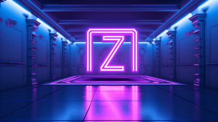 Background with big capital letter Z vaporwave style to represent generation Z zoomers - obrazy, fototapety, plakaty