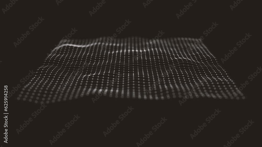 Poster abstract minimal mesh waving background/ 4k animation of an abstract fractal background with mesh su