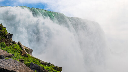 Strong rapids on the American - Canadian waterfalls Niagara Falls. 