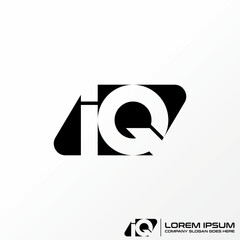 Logo design graphic concept creative premium free vector stock letter IQ or QI font negative space parallelogram. Related to typography initial tech - obrazy, fototapety, plakaty