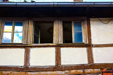 View of the facade of a historic building in Salzwedel, Germany.