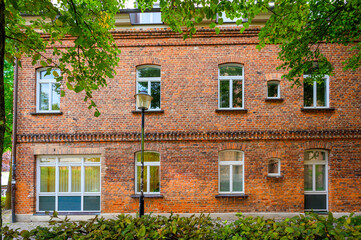 View of the facade of a historic building in Salzwedel, Germany.