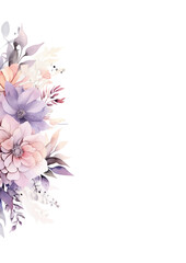 Vector floral botanical card design with leaves with geometrical frame.