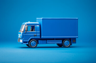 Blue Truck with Blue Box on Back, Perfect for Generative AI