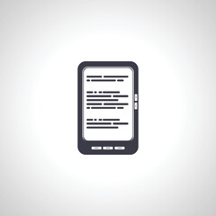 Ebook icon, electronic book screen icon