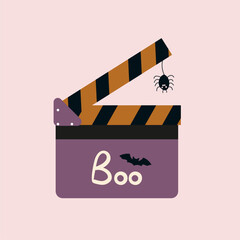 Fototapeta premium Movie clapper board with Boo and Spider,Bad