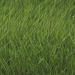 Background green lush grass in photorealistic style. Illustration generated ai