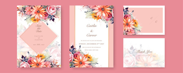 Vector illustration of a beautiful floral frame for Wedding, anniversary, birthday and party. Design for banner, poster, card, invitation and scrapbook