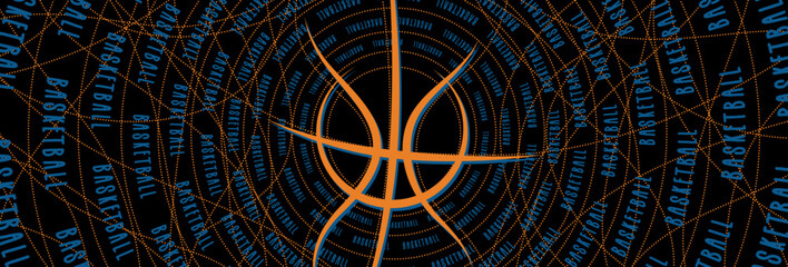 Blue Orange Dark Basketball Background Sports Banner