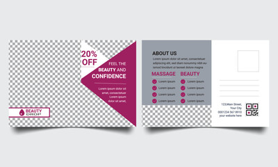 Corporate business postcard design template. digital marketing postcard.