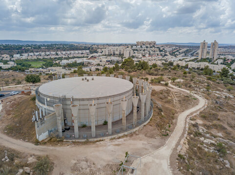 A view from Givat HaTitora hill on the city of Modi'in and Modi'in water tower 