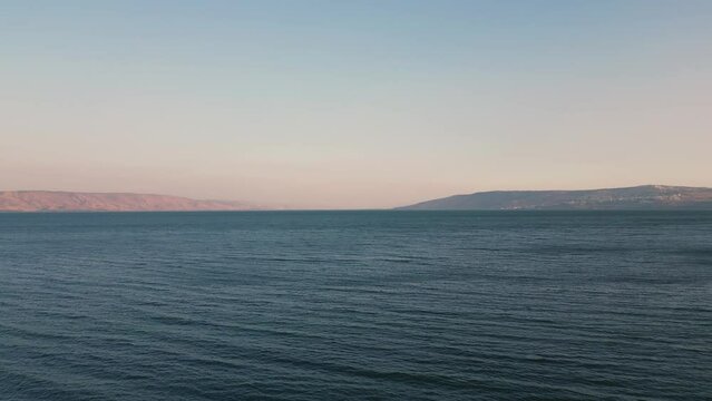 Drone flight over the Sea of Galilee