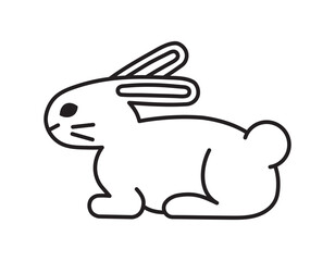 rabbit simple linear icon, vector illustration 