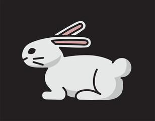 rabbit simple linear icon, vector illustration 