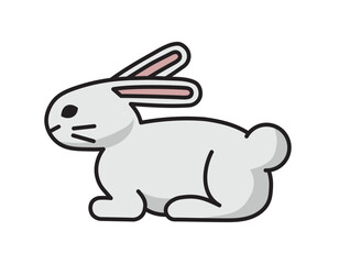 rabbit simple linear icon, vector illustration 