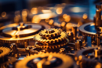 macro of mechanical gears or cogwheel