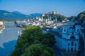 City of Salzburg, Austria, with Fortress Hohensalzburg