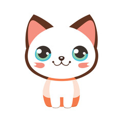 Cute cat kawaii vector