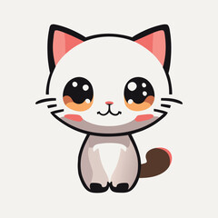 Cute cat kawaii vector