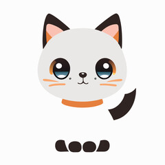 Cute cat kawaii vector