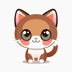 Fototapeta premium Cute cat kawaii vector