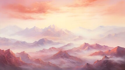 Fototapeta premium a mountain range with a sunset