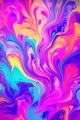 Digital art. Abstract multicolored flowing colors background, purple vertical abstract liquid, created with AI.