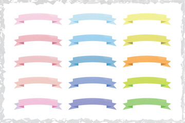 Obraz premium かわいい水彩の手書き風リボンセット Hand drawn style cute watercolor vector ribbon set