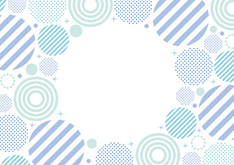 幾何学　フレーム  抽象的　青　水玉