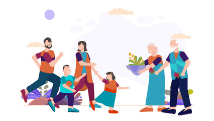 vector organic flat international day of families illustration
