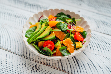 Mixed Salad with Fruit and Avocado