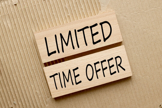 black text on wooden blocks limited time offer