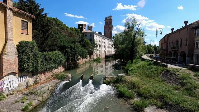 Footage of the astronomical observatory near the Galileo Galilei River in Padua, Italy