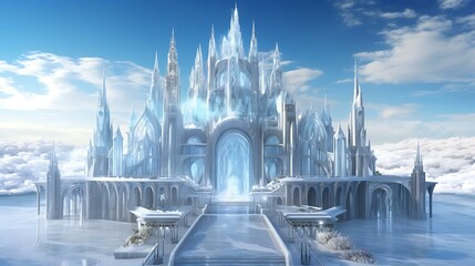 Obraz premium a castle with towers and a bridge