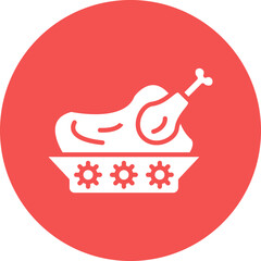 Vector Design Chicken Dinner Icon Style