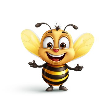 Cute baby bee cartoon AI generated image