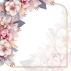 Luxury botanical gold wedding frame elements 