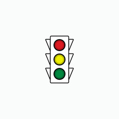 Traffic Light Icon. Road Safety Element Symbol - Vector.