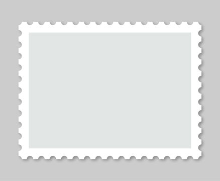 Postage stamp. Post stamps. Empty mail sticker. Easily editable line art. Vector stock illustration.