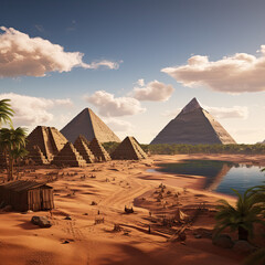 Fototapeta na wymiar ancient Egyptian pyramids of Giza