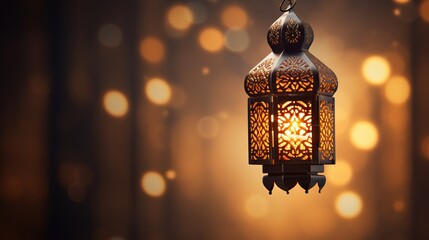 3D cartoon illustrations of mosques and lanterns produced for the holy festival.AI generated.
