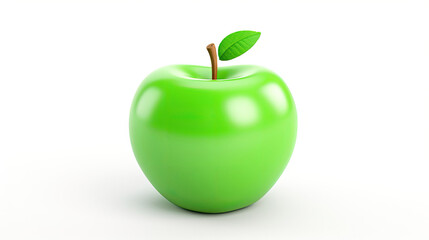 3d red green apple icon illustration isolated on white background