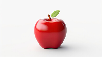 3d red green apple icon illustration isolated on white background