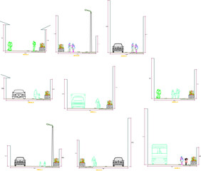 Vector illustration sketch of detailed road section for car stop