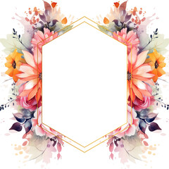 Luxury botanical gold wedding frame elements 