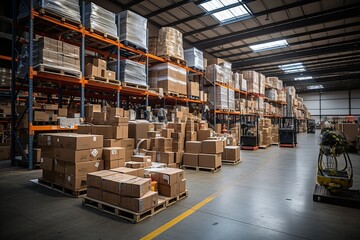 Cardboard Box Suppliers Warehouse, Generative AI